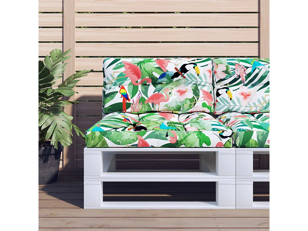 Coussin de palette multicolore 80x40x12 cm tissu