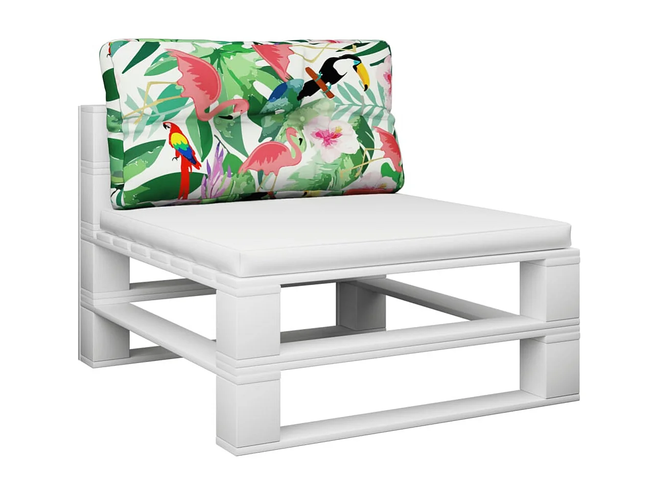 Coussin de palette multicolore 80x40x12 cm tissu