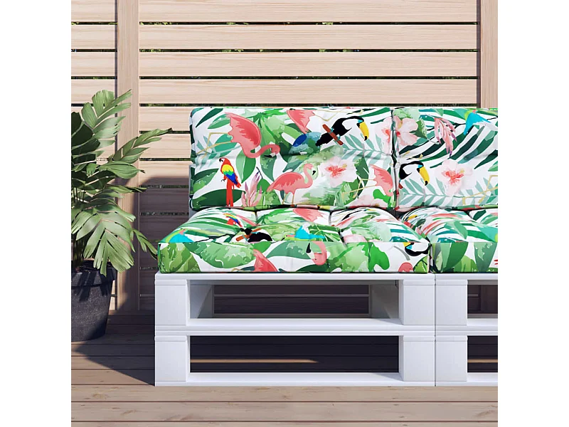 Coussin de palette multicolore 80x40x12 cm tissu