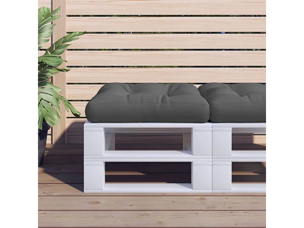 Coussin de palette 50x50x12 cm gris tissu