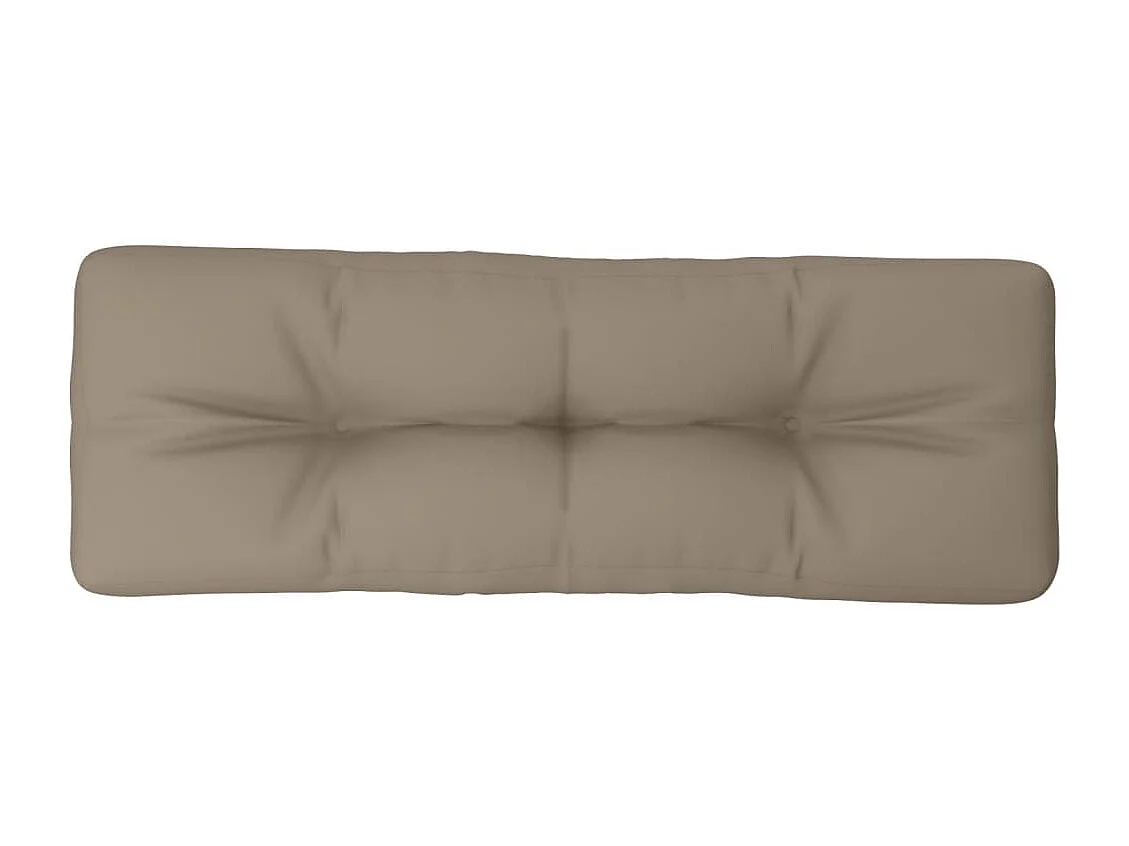 Cojín para sofá de palets de tela gris taupé 120x40x12 cm