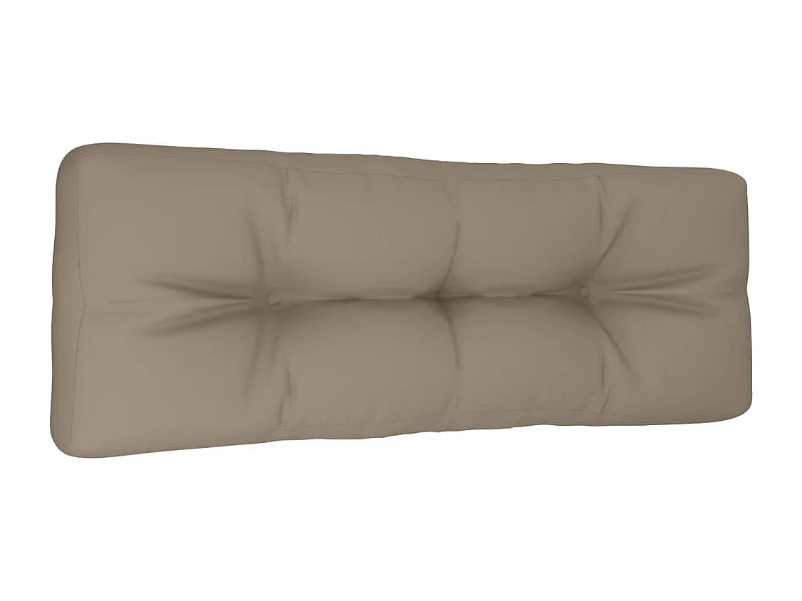 Cojín para sofá de palets de tela gris taupé 120x40x12 cm