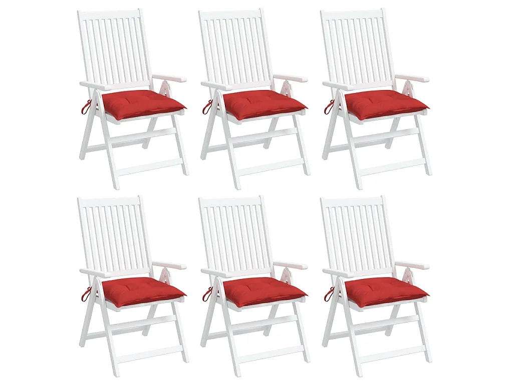 Cojines para palets 6 unidades tela Oxford rojo 50x50x7 cm