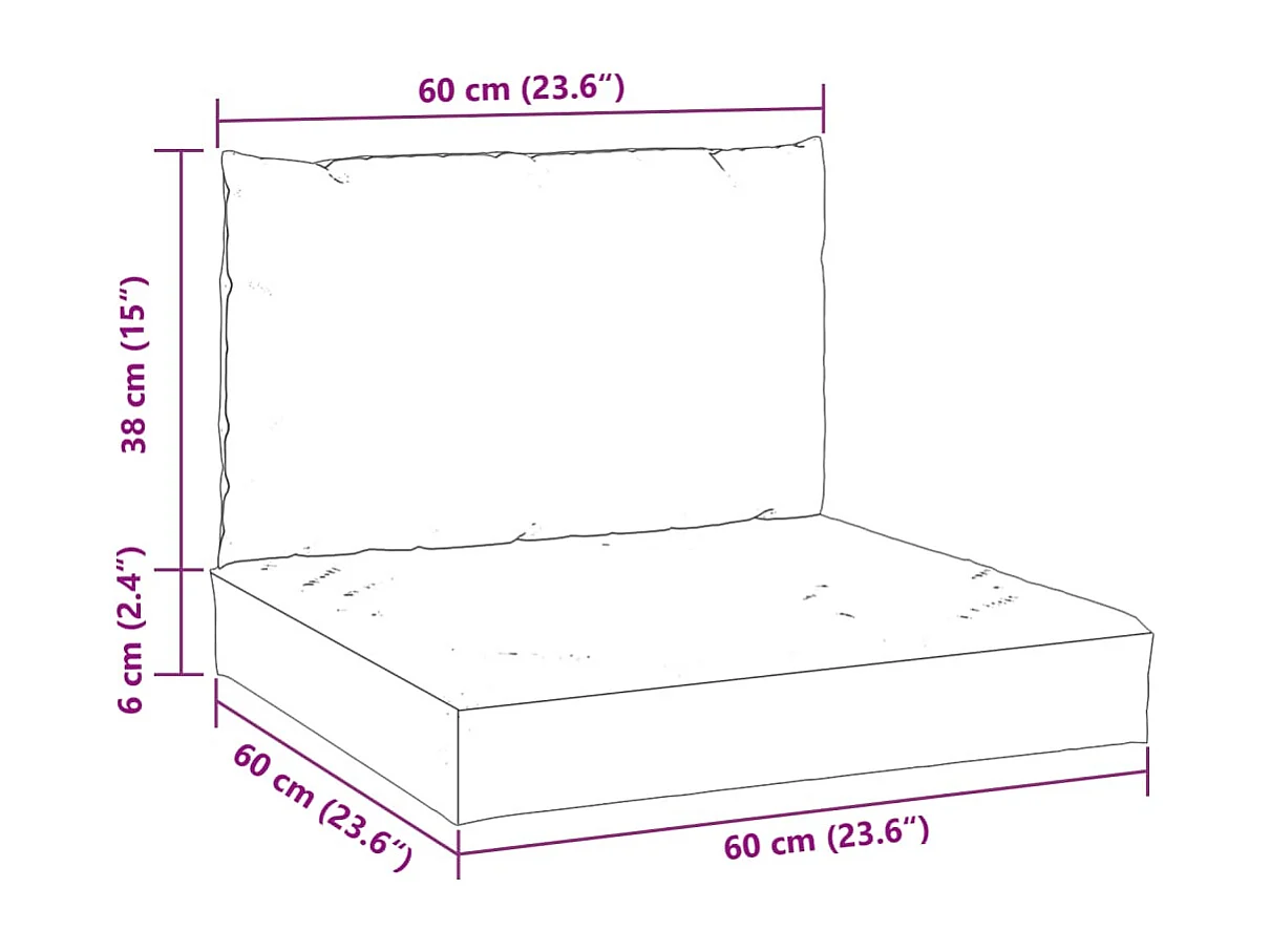 Almofadões de paletes 2 peças tecido oxford antracite
