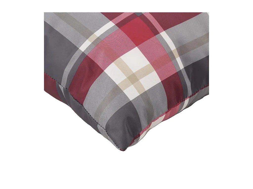 Coussins de palette lot de 3 motif à carreaux rouge tissu