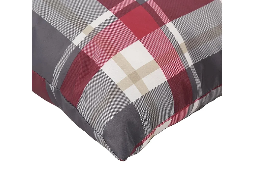 Coussins de palette lot de 3 motif à carreaux rouge tissu