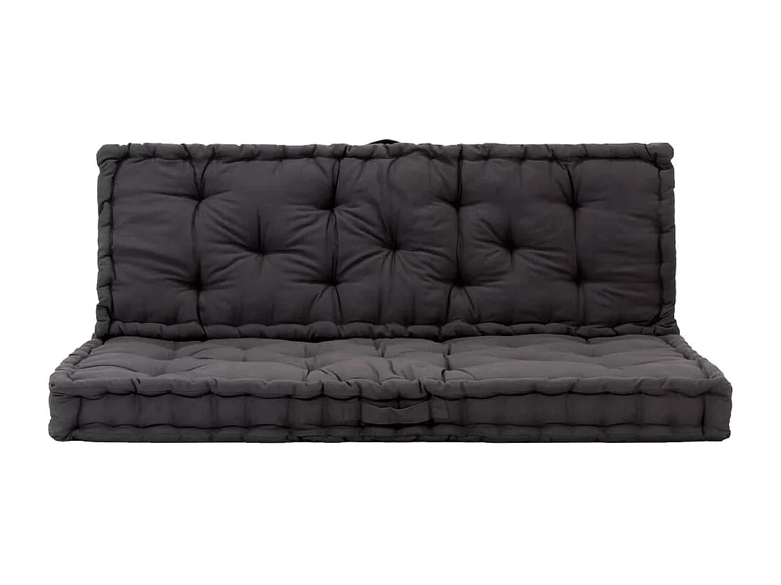 Coussins de plancher de palette 2 pièces Coton Noir