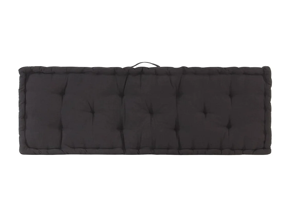 Coussins de plancher de palette 2 pièces Coton Noir