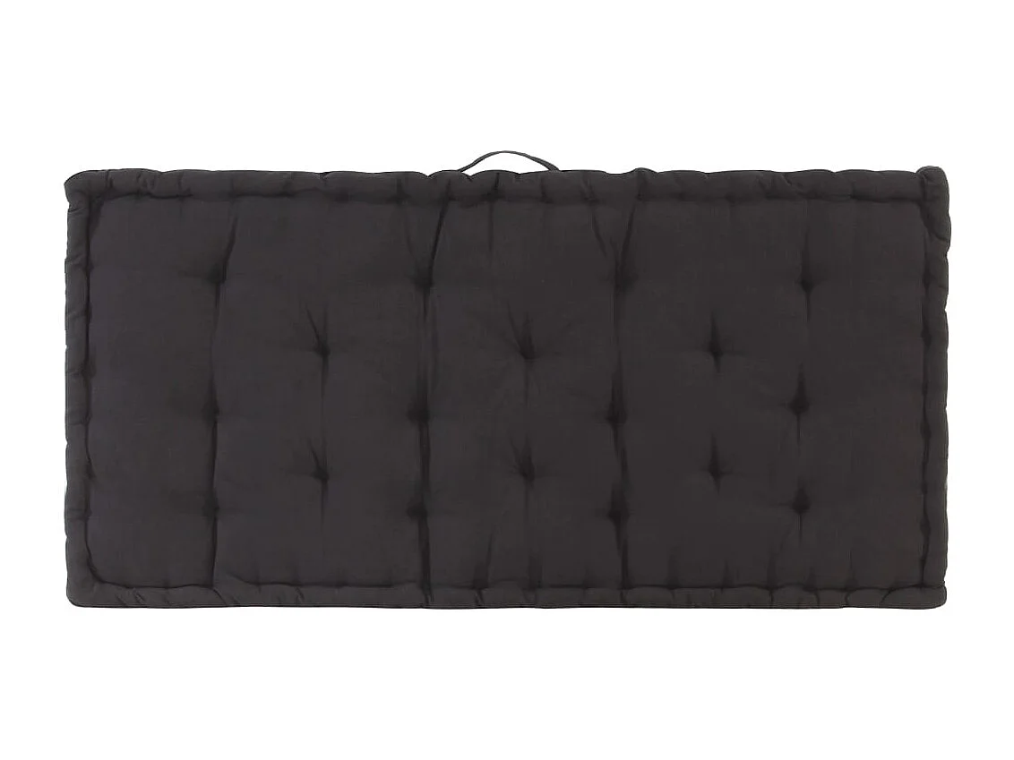 Coussins de plancher de palette 2 pièces Coton Noir