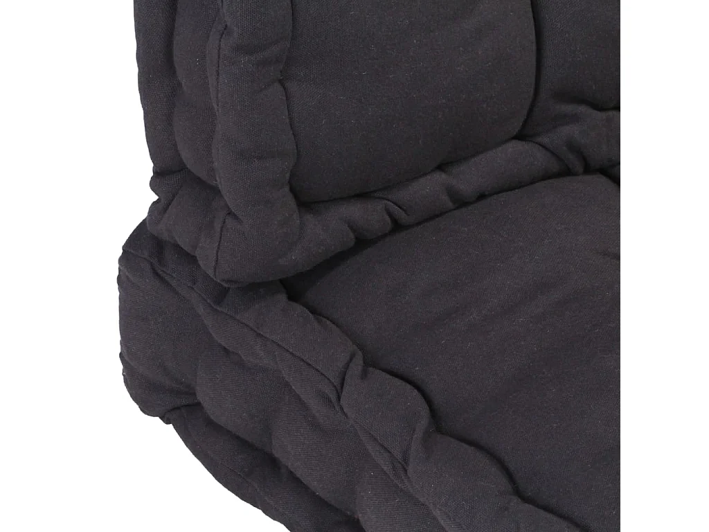 Coussins de plancher de palette 2 pièces Coton Noir