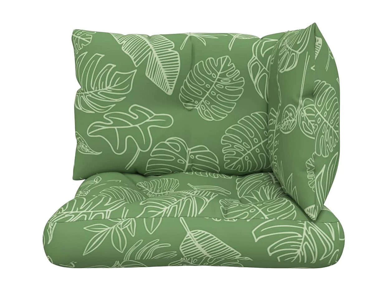 Coussins de palette 3 pièces motif de feuilles tissu Oxford