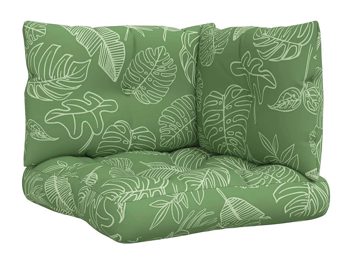 Coussins de palette 3 pièces motif de feuilles tissu Oxford