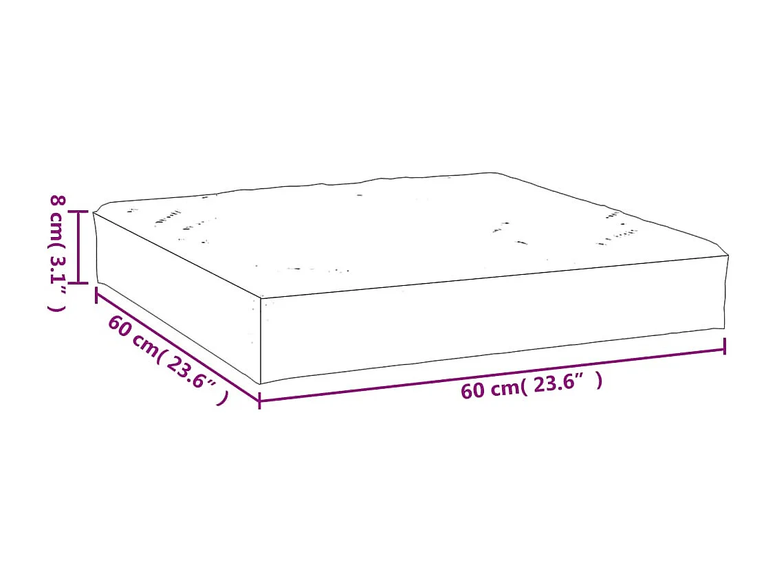 Coussin de palette vert vif 60x60x8 cm tissu oxford