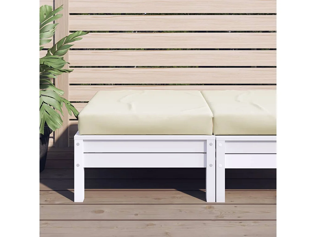 Coussin de palette crème 60x60x8 cm tissu oxford