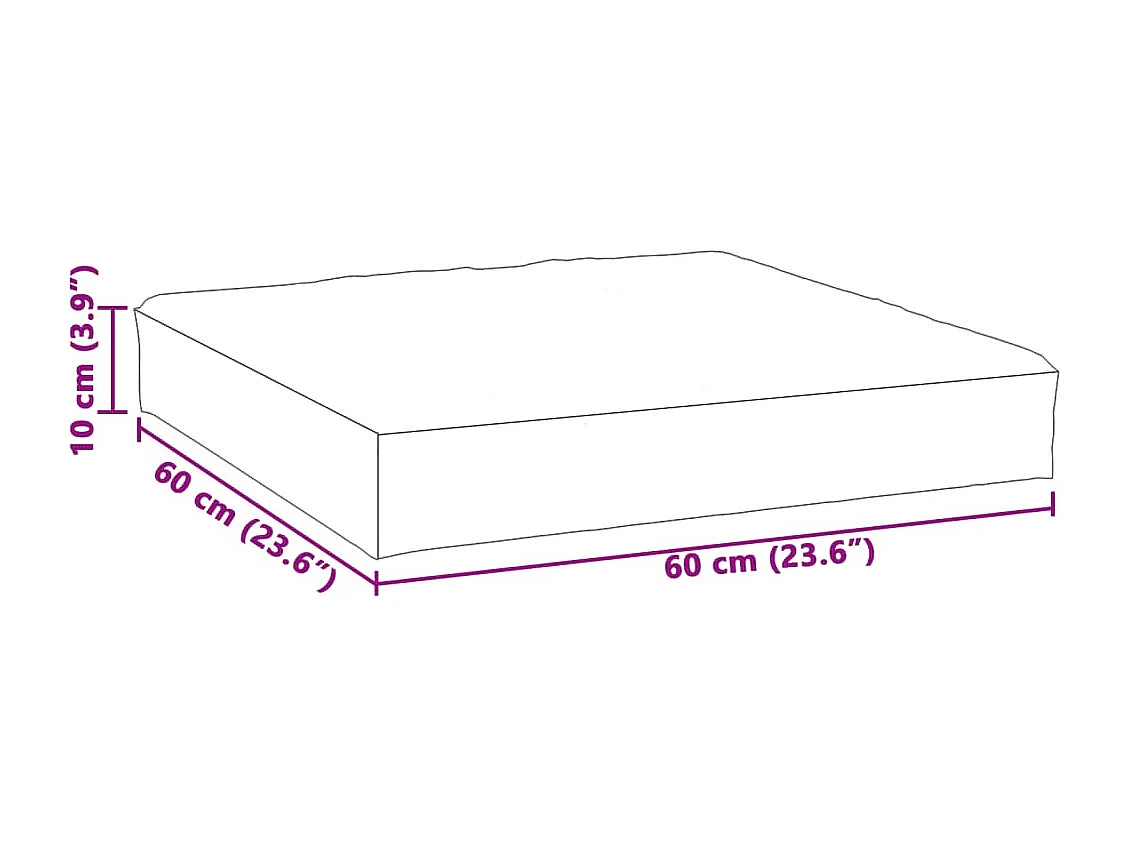 Coussin de palette bleu mélangé 60x60x10 cm tissu