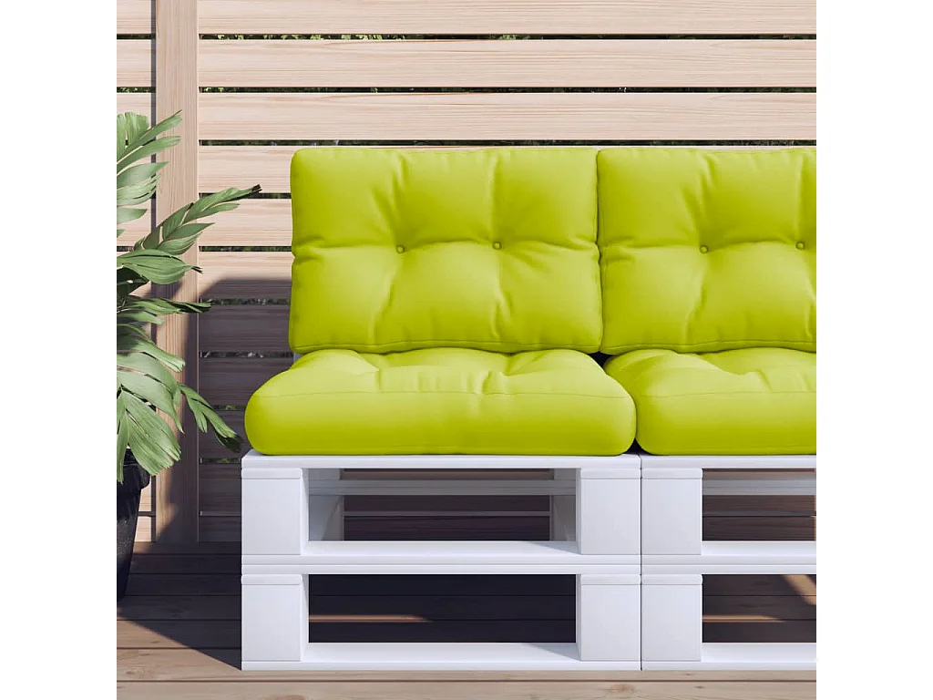 Coussin de palette vert vif 50x40x12 cm tissu