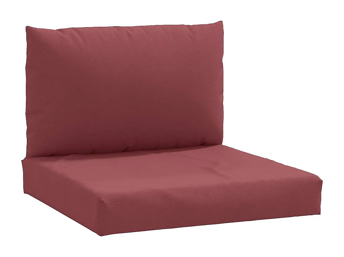 Coussins de palette lot de 2 rouge bordeaux mélangé tissu