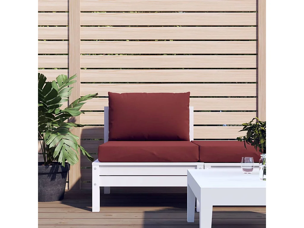 Coussins de palette lot de 2 rouge bordeaux mélangé tissu