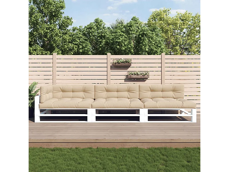 Cojines para palés 7 piezas tela beige