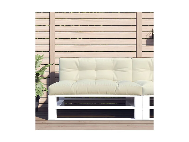 Cojín para sofá de palets tela crema 120x40x12 cm