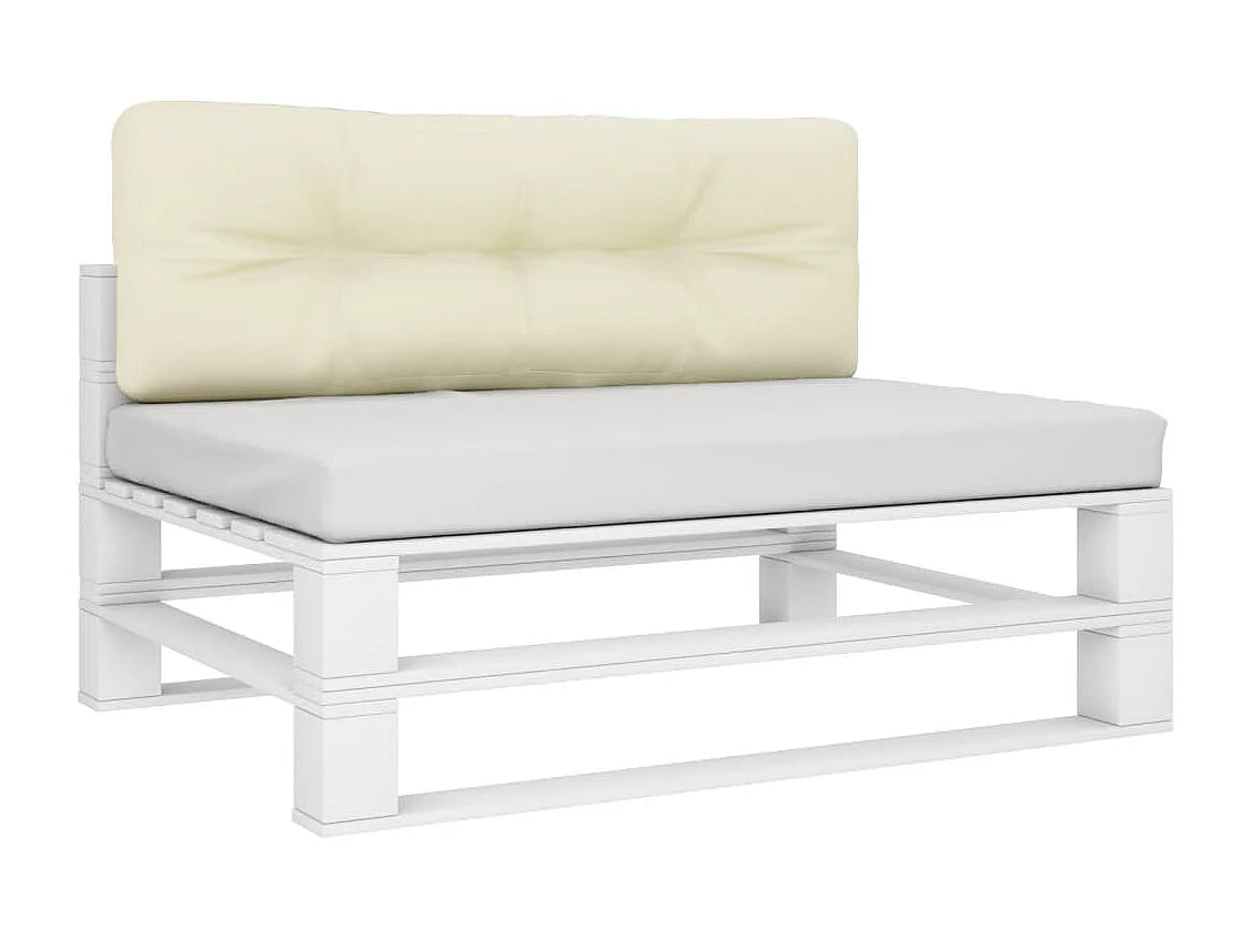 Palletkussen 120x40x12 cm stof crèmekleurig