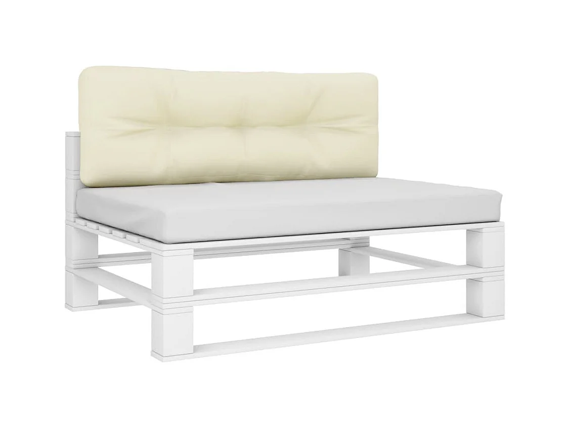 Almofadão para sofá de paletes 120x40x12 cm tecido creme
