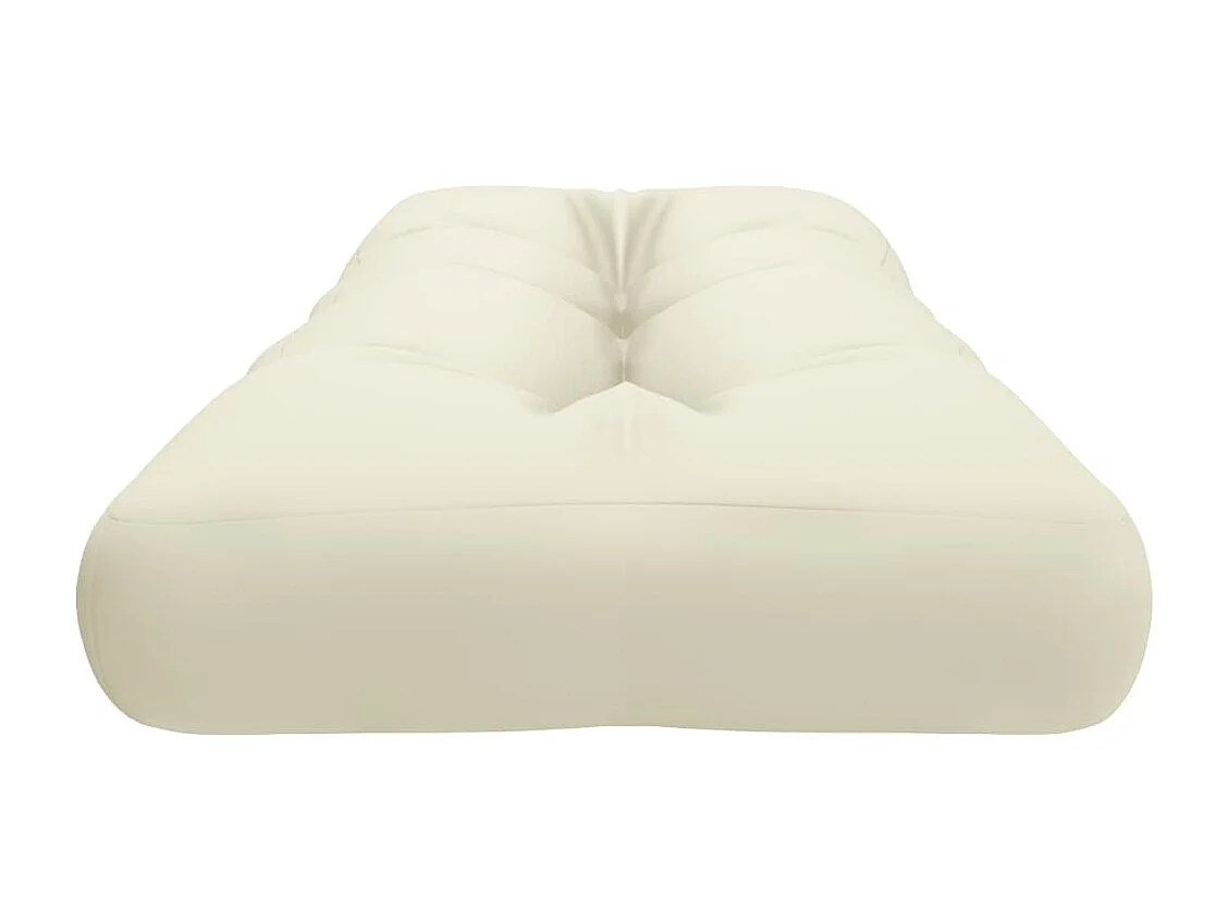 Almofadão para sofá de paletes 120x40x12 cm tecido creme