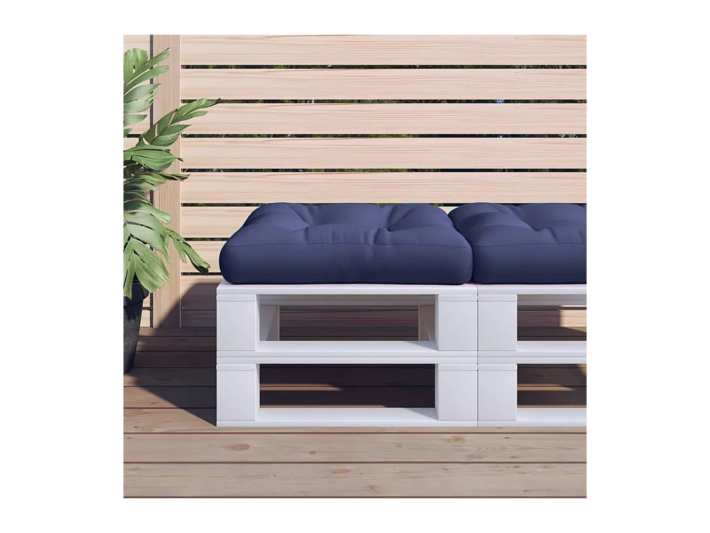 Coussin de palette bleu marine 60x60x12 cm tissu