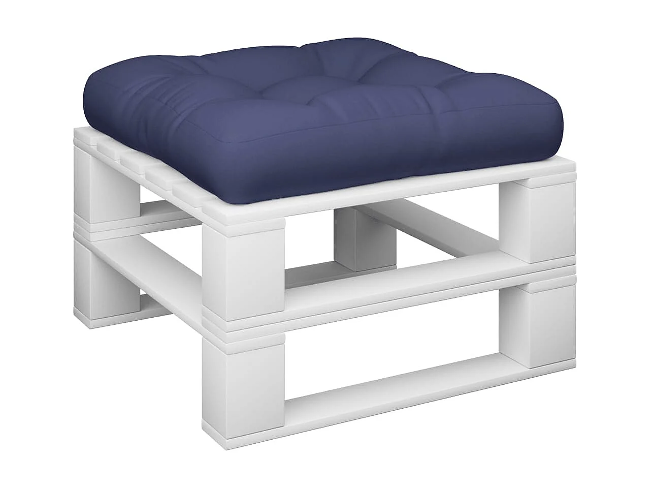 Coussin de palette bleu marine 60x60x12 cm tissu