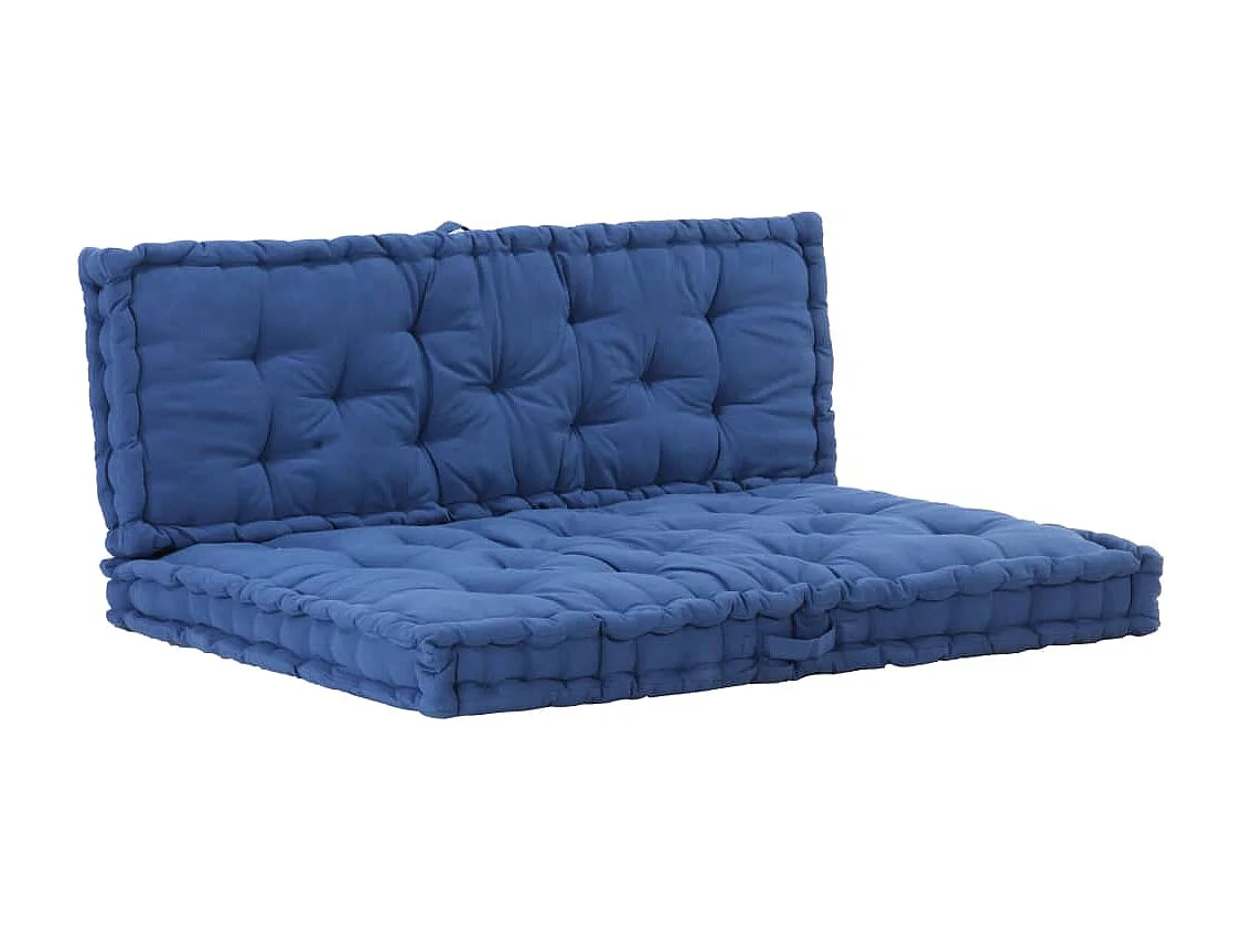 Almofadões para sofá de paletes 2 peças algodão azul-claro