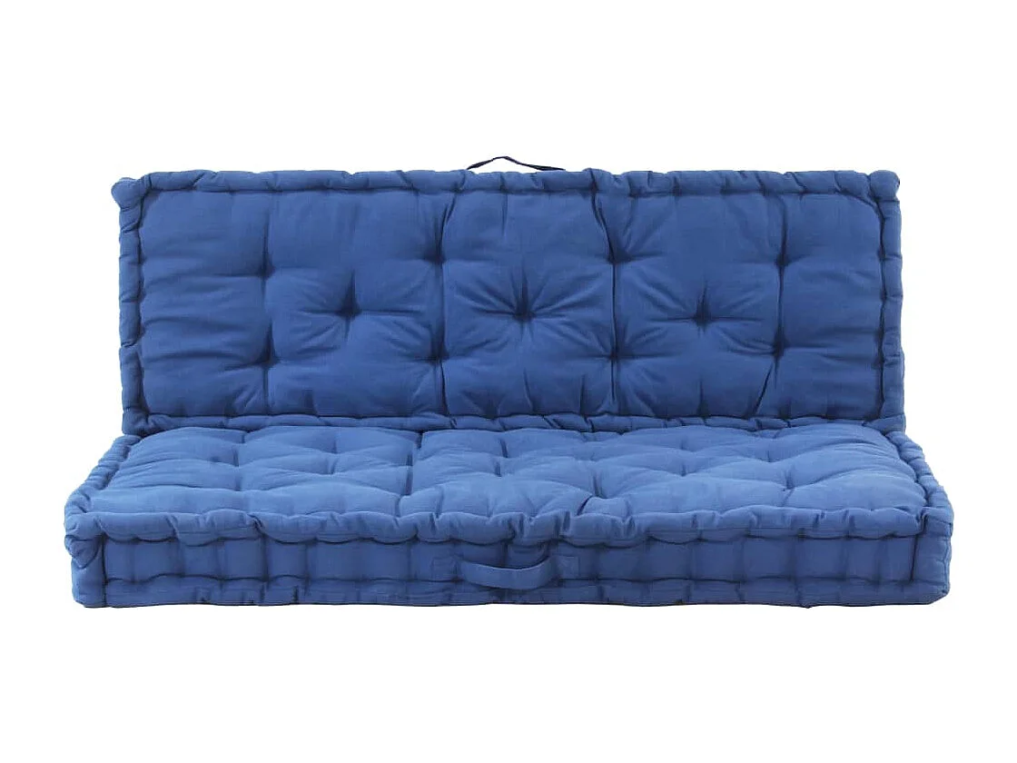 Almofadões para sofá de paletes 2 peças algodão azul-claro