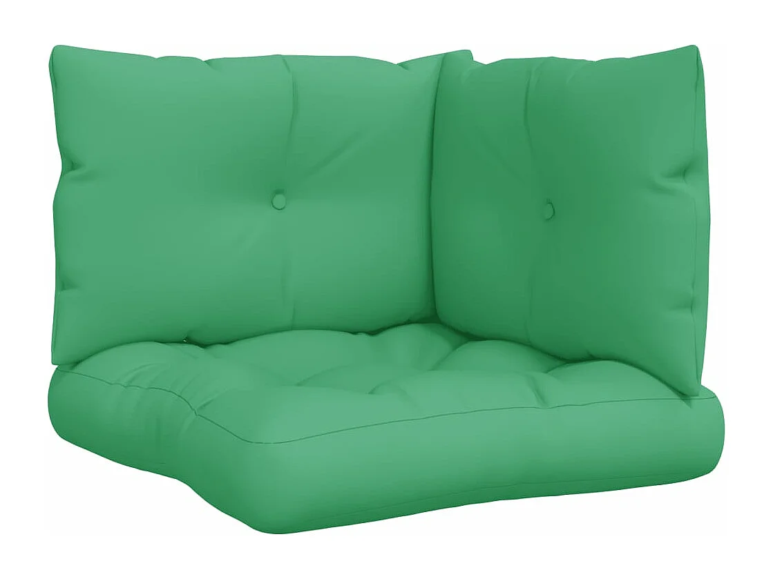 Coussins de palette 3 pièces vert tissu