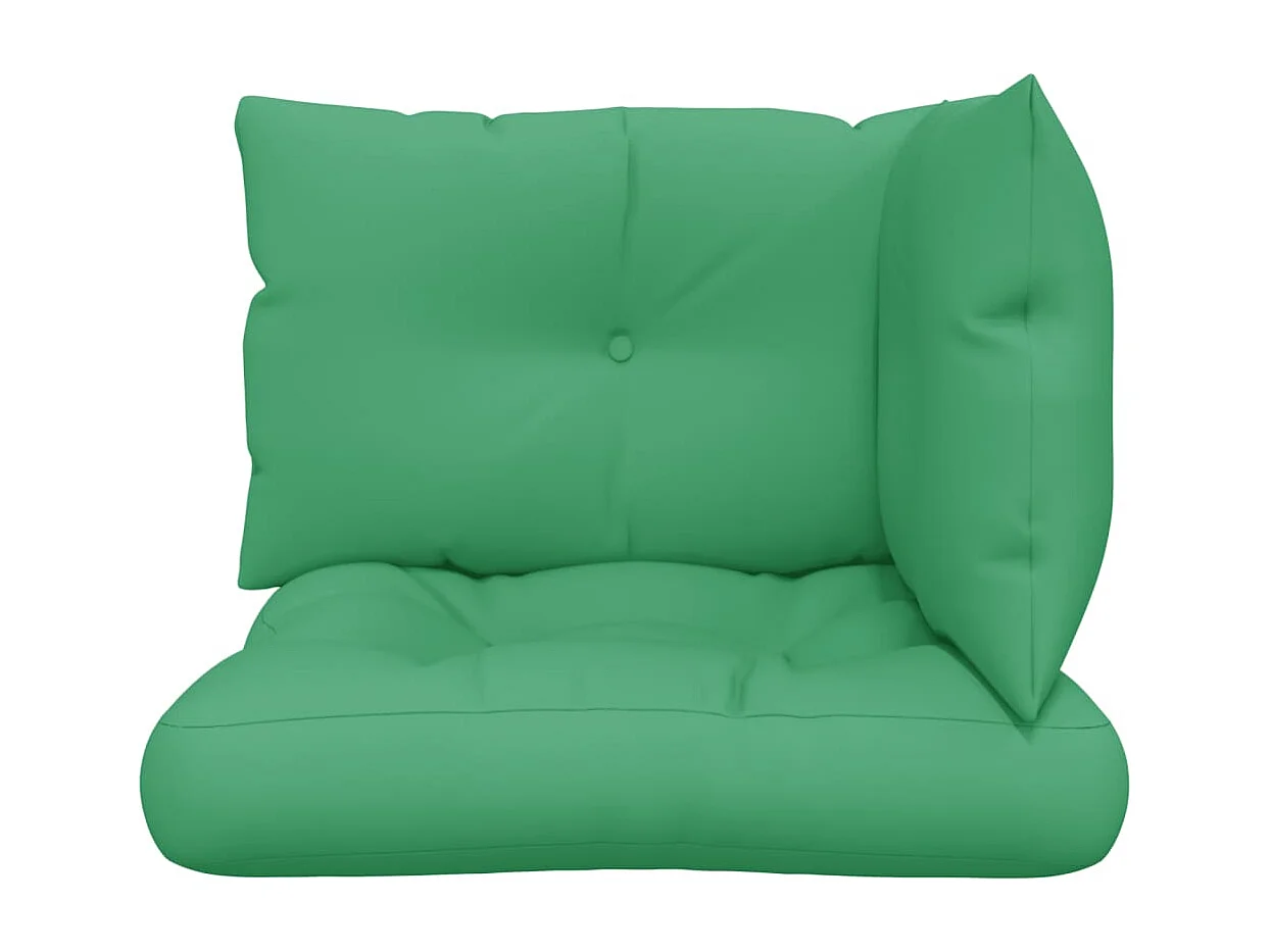 Coussins de palette 3 pièces vert tissu