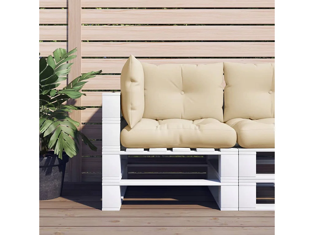 Almofadões para paletes 3 peças tecido bege