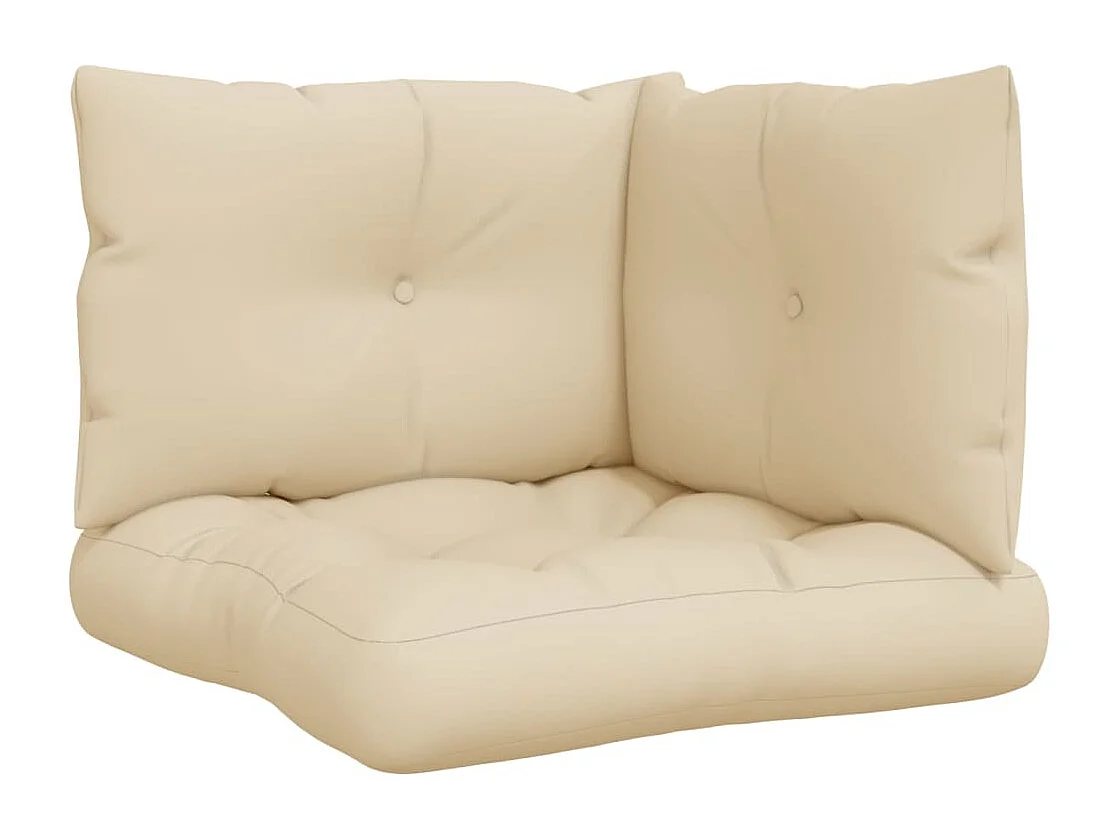 Almofadões para paletes 3 peças tecido bege