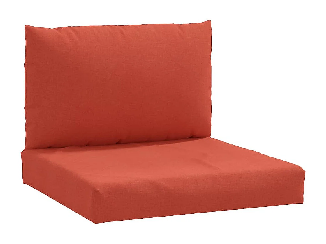 Coussins de palette lot de 2 rouge mélangé tissu