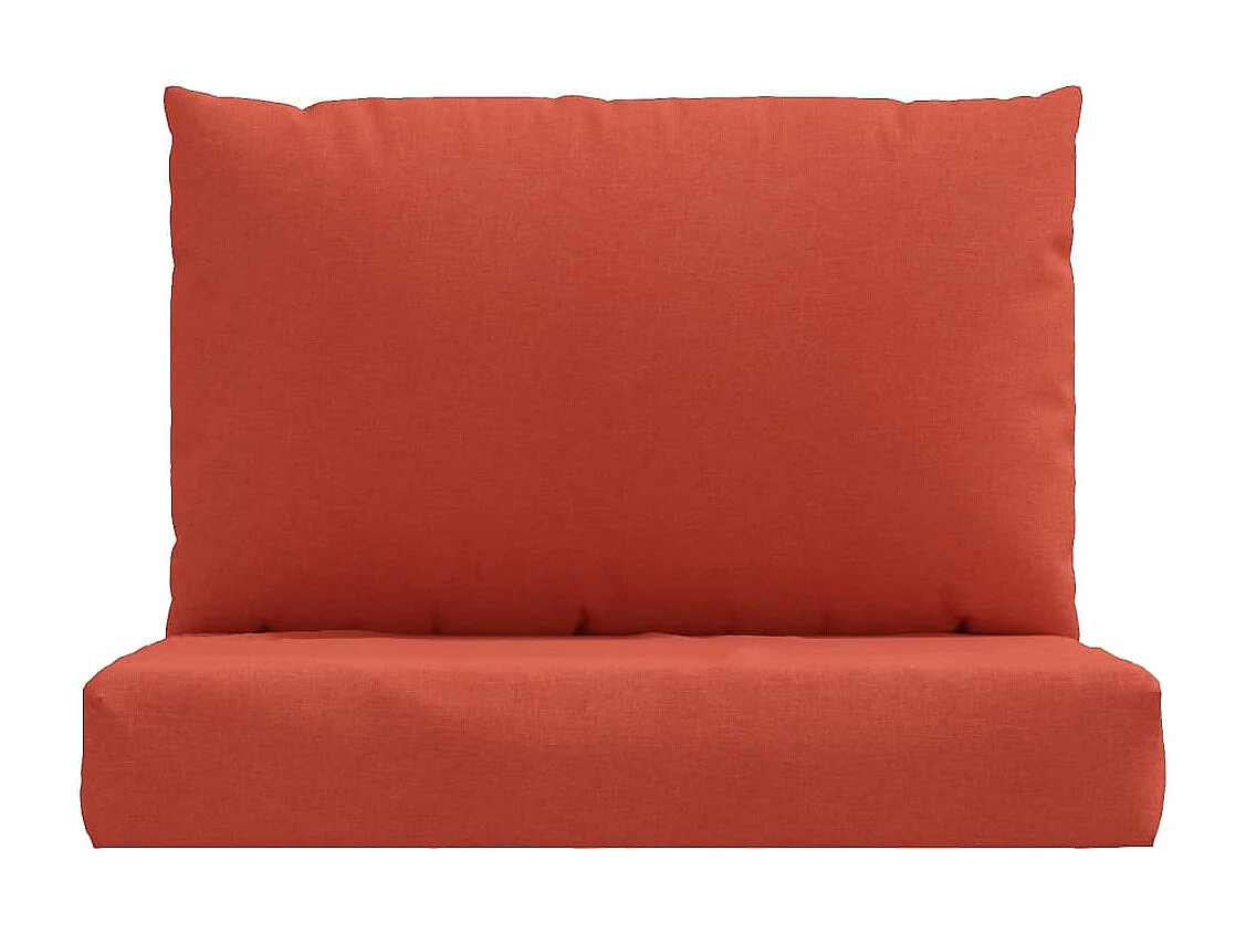 Coussins de palette lot de 2 rouge mélangé tissu