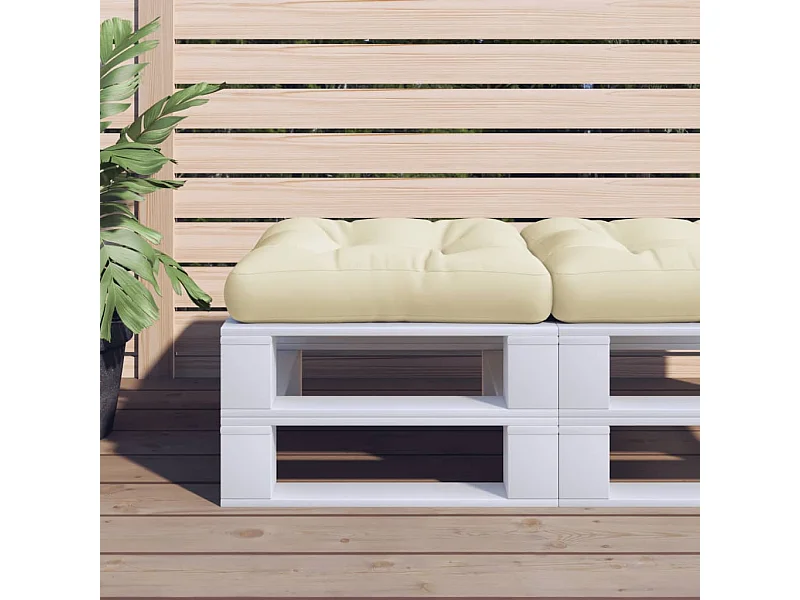 Almofadão para sofá paletes 60x60x12 cm tecido cor creme