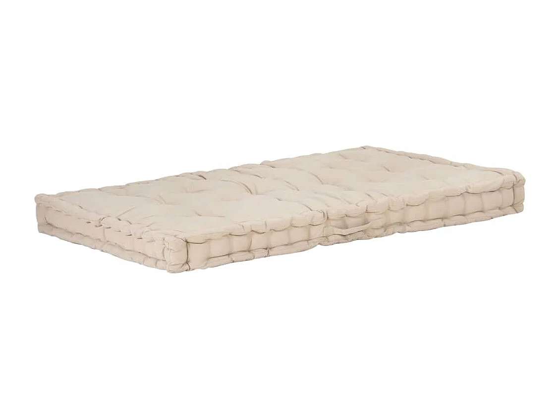 Palletvloerkussen 120x80x10 cm katoen beige