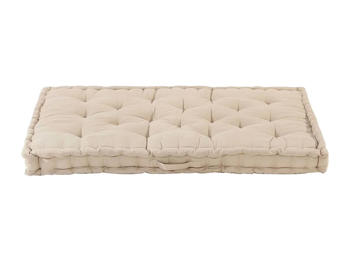 Palletvloerkussen 120x80x10 cm katoen beige