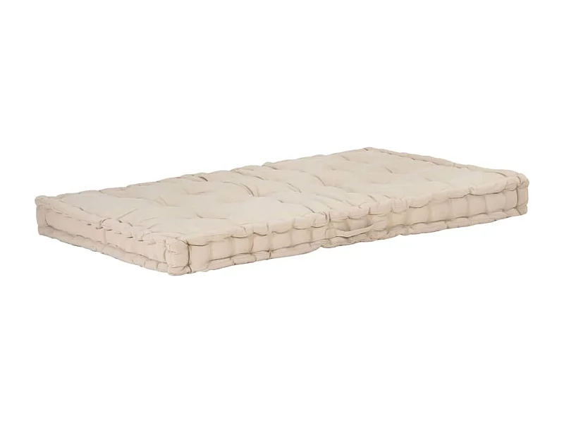 Coussin de plancher de palette Coton 120x80x10 cm Beige