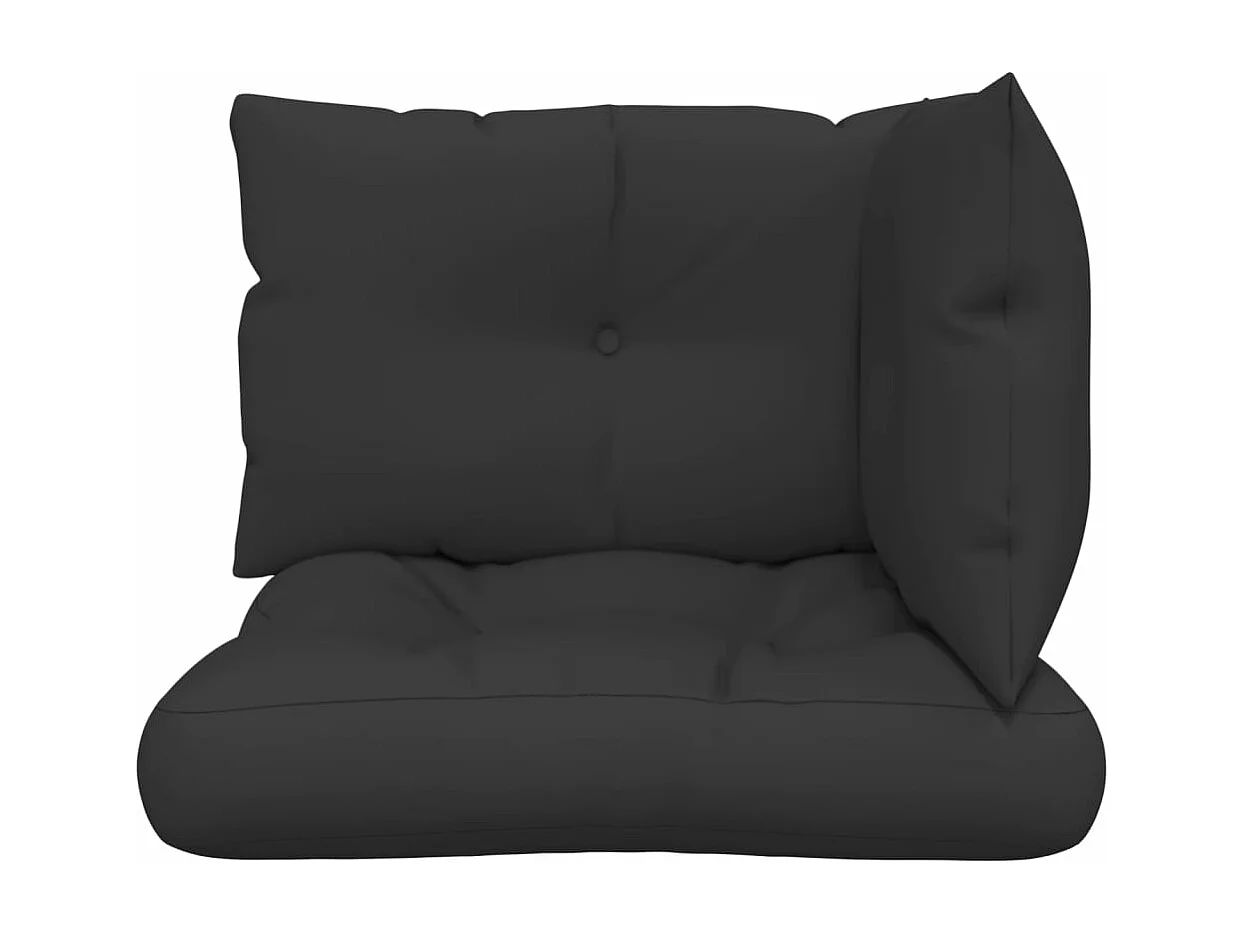 Coussins de palette 3 pièces noir tissu