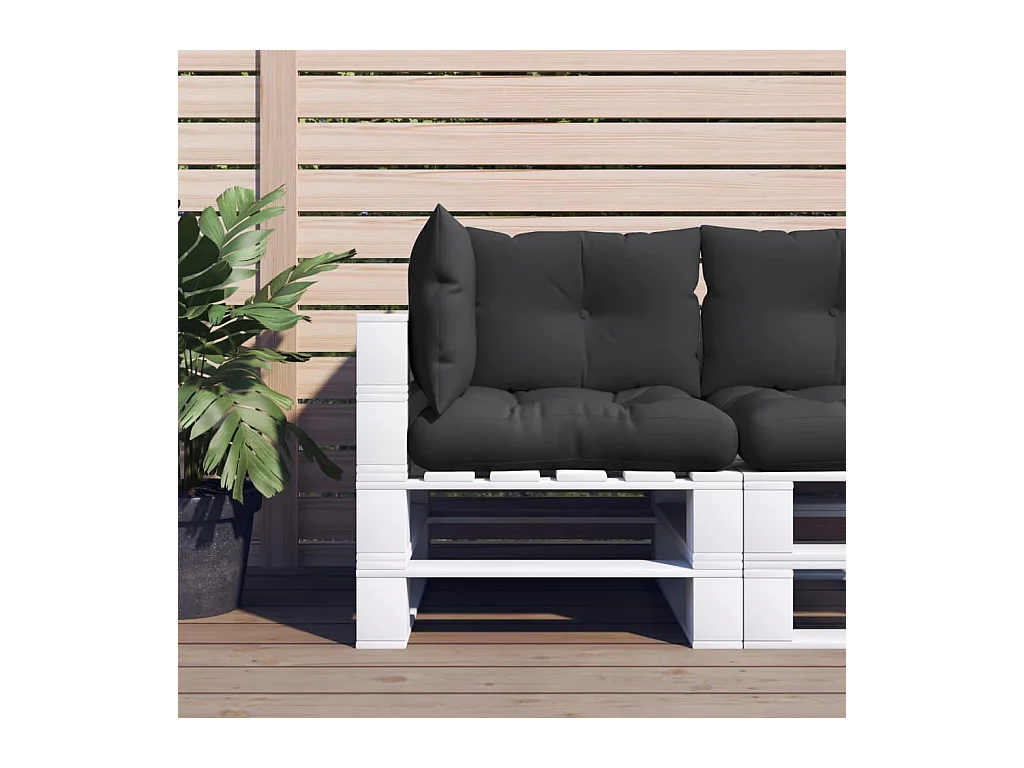 Coussins de palette 3 pièces noir tissu