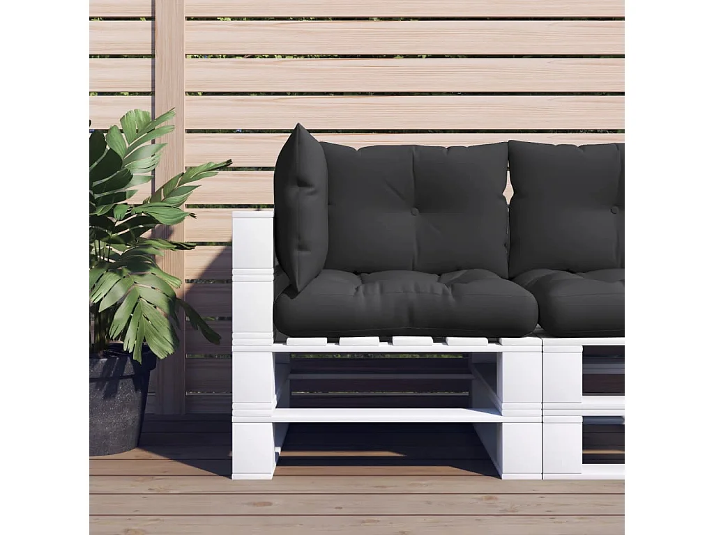 Coussins de palette 3 pièces noir tissu