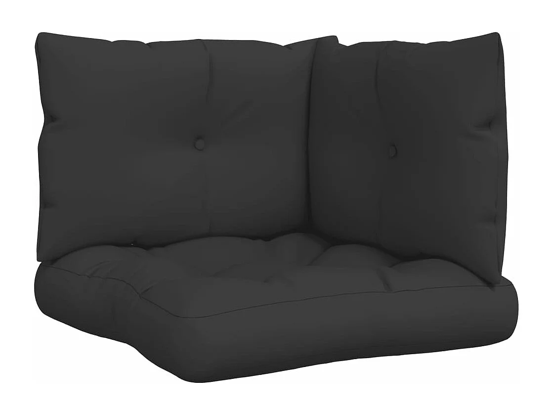 Coussins de palette 3 pièces noir tissu