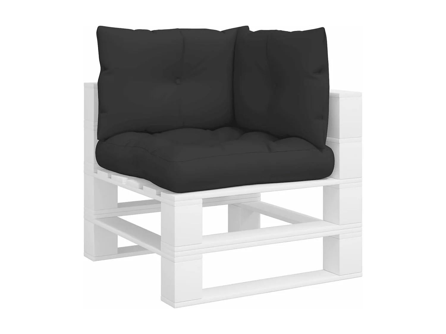 Coussins de palette 3 pièces noir tissu