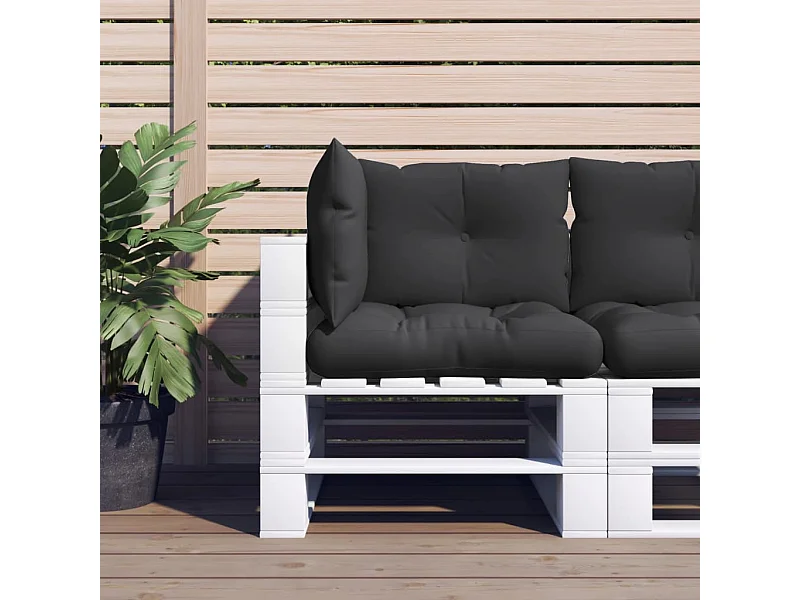 Coussins de palette 3 pièces noir tissu