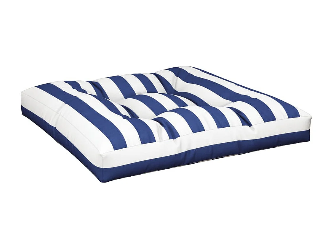 Almofadões para móveis de paletes 2 peças tecido riscas azul/branco