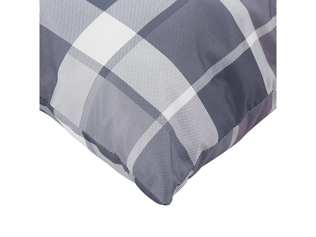 Coussins de palette lot de 3 motif à carreaux gris tissu