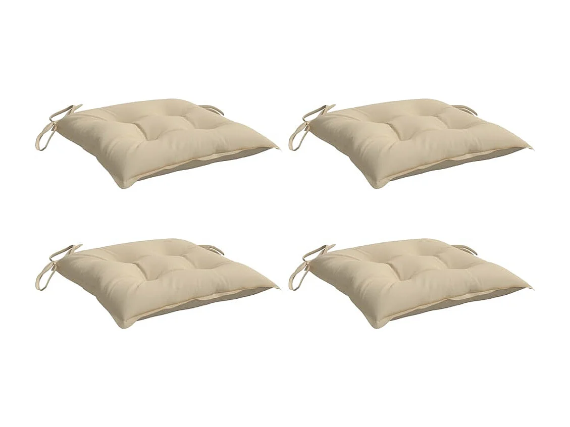 Coussins de palette lot de 4 beige 50x50x7 cm tissu oxford